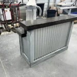 Hello Shiny Metal Reception Desk Stormwash Ebony colors 2 Hello Shiny Metal Reception Desk Stormwash Ebony colors