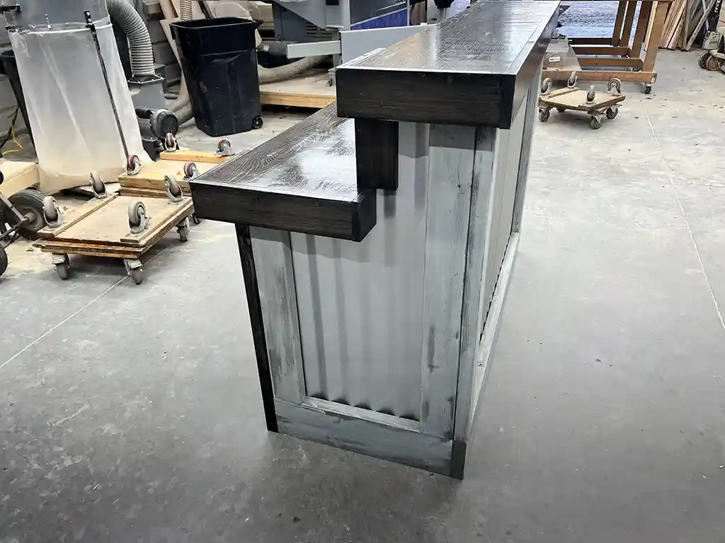 Hello Shiny Metal Reception Desk Stormwash Ebony colors 3 Hello Shiny Metal Reception Desk Stormwash Ebony colors