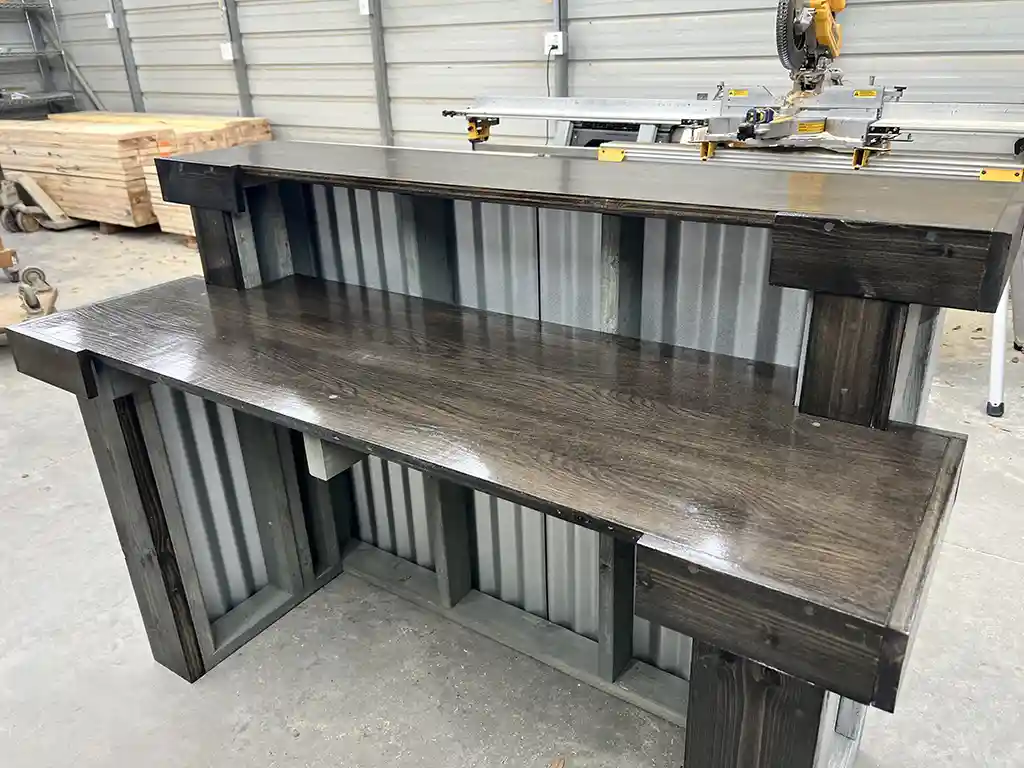 Hello Shiny Metal Reception Desk Stormwash Ebony colors 4 Hello Shiny Metal Reception Desk Stormwash Ebony colors