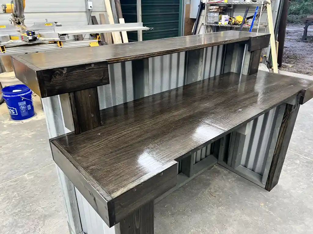 Hello Shiny Metal Reception Desk Stormwash Ebony colors 5 Hello Shiny Metal Reception Desk Stormwash Ebony colors