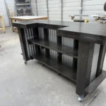 Metal Aurora Covered Patio Home Bar Ebony with casters footrail 2nd 11 shelf 4 Metal Aurora Covered Patio Home Bar Ebony with casters footrail 2nd 11 shelf