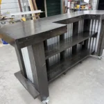Metal Aurora Covered Patio Home Bar Ebony with casters footrail 2nd 11 shelf 6 Metal Aurora Covered Patio Home Bar Ebony with casters footrail 2nd 11 shelf