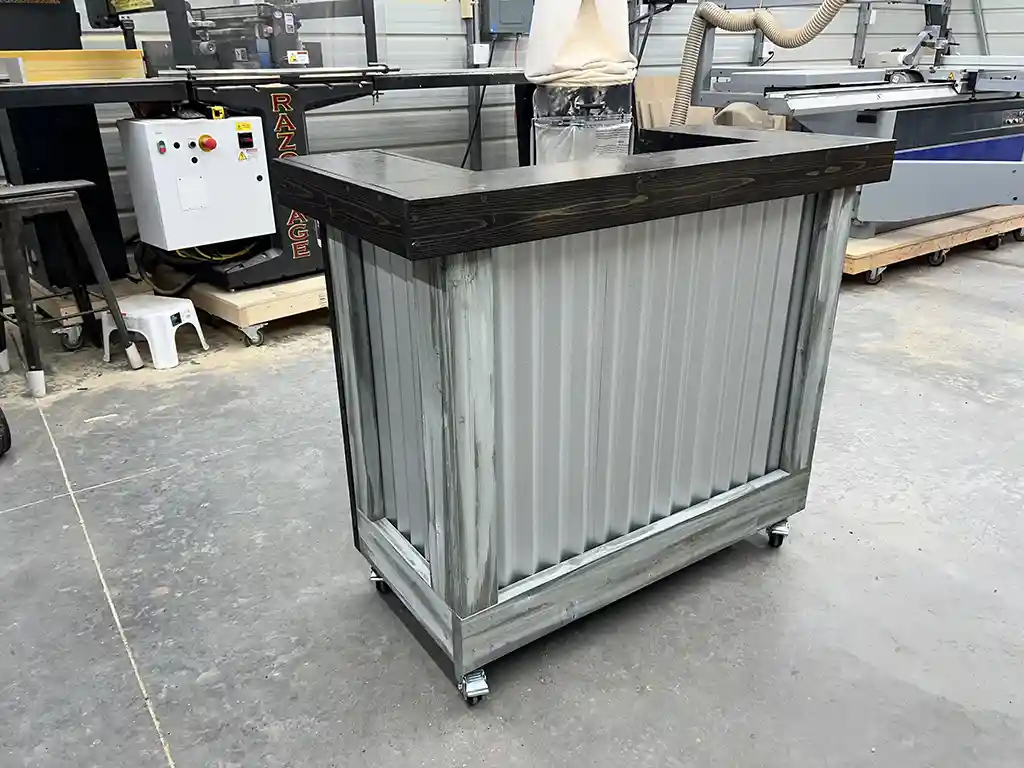 Metal Mobile Hostess Stand with 3 shelves Stormwash Ebony colors 3 Metal Mobile Hostess Stand with 3 shelves Stormwash Ebony colors