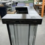 Metal Mobile Hostess Stand with 3 shelves Stormwash Ebony colors 4 Metal Mobile Hostess Stand with 3 shelves Stormwash Ebony colors