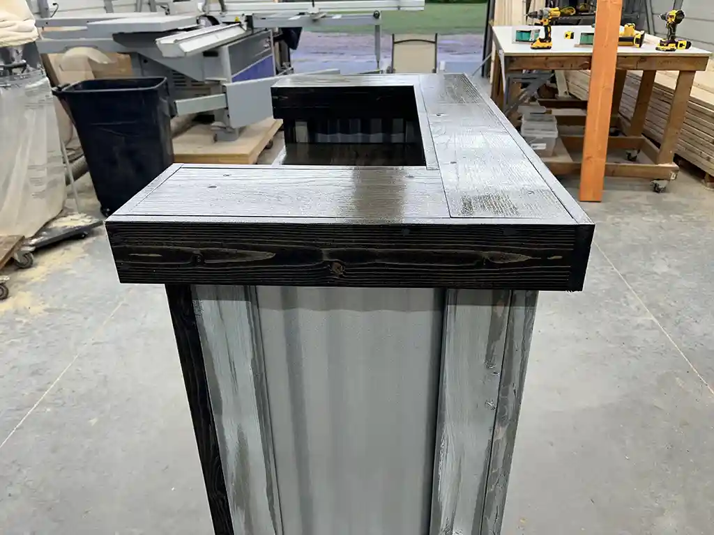 Metal Mobile Hostess Stand with 3 shelves Stormwash Ebony colors 4 Metal Mobile Hostess Stand with 3 shelves Stormwash Ebony colors