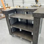 Metal Mobile Hostess Stand with 3 shelves Stormwash Ebony colors 5 Metal Mobile Hostess Stand with 3 shelves Stormwash Ebony colors