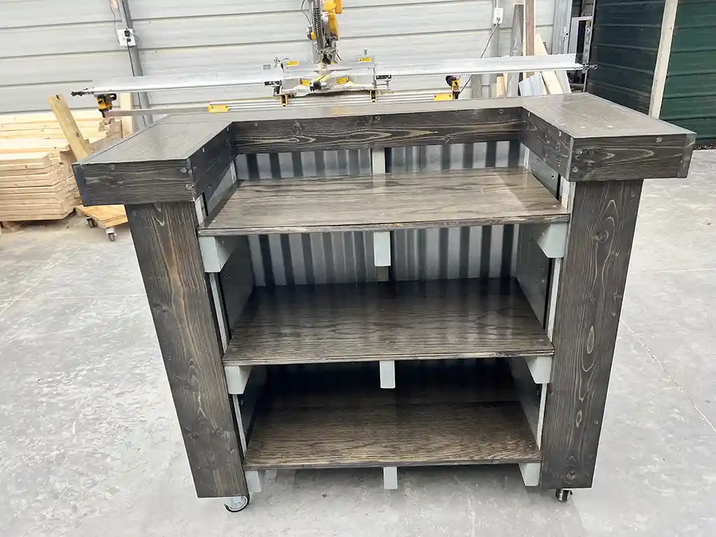 Metal Mobile Hostess Stand with 3 shelves Stormwash Ebony colors 6 Metal Mobile Hostess Stand with 3 shelves Stormwash Ebony colors