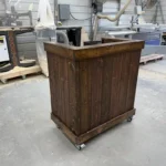 Mobile Hostess Stand with 3 shelves Red Brown 2 Mobile Hostess Stand with 3 shelves Red Brown color