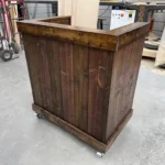 Mobile Hostess Stand with 3 shelves Red Brown 4 Mobile Hostess Stand with 3 shelves Red Brown color