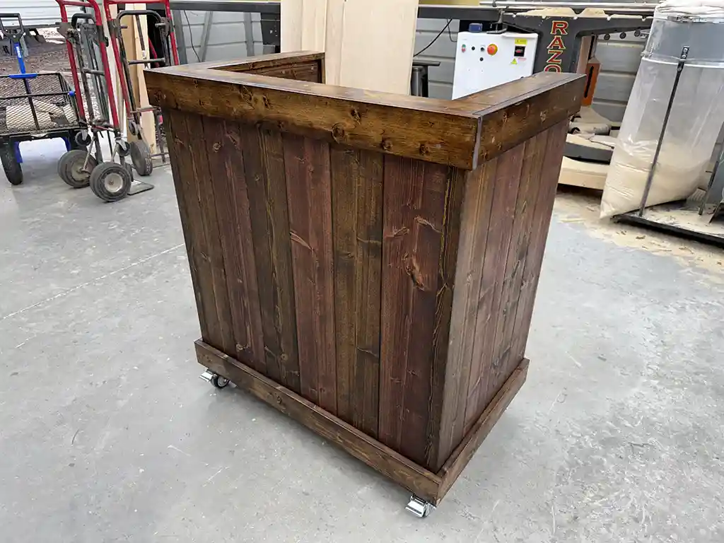 Mobile Hostess Stand with 3 shelves Red Brown 4 Mobile Hostess Stand with 3 shelves Red Brown color
