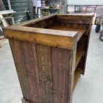Mobile Hostess Stand with 3 shelves Red Brown 6 Mobile Hostess Stand with 3 shelves Red Brown color