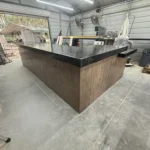 Mushroom Ebony Providence L shape Large Sales Counter with ADA drop 2 Mushroom Ebony Providence L shape Large Sales Counter with ADA drop