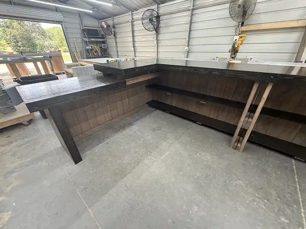 Mushroom Ebony Providence L shape Large Sales Counter with ADA drop 4 Providence L shape Large Sales Counter with ADA drop