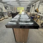 Mushroom Ebony Providence L shape Large Sales Counter with ADA drop 7 Mushroom Ebony Providence L shape Large Sales Counter with ADA drop