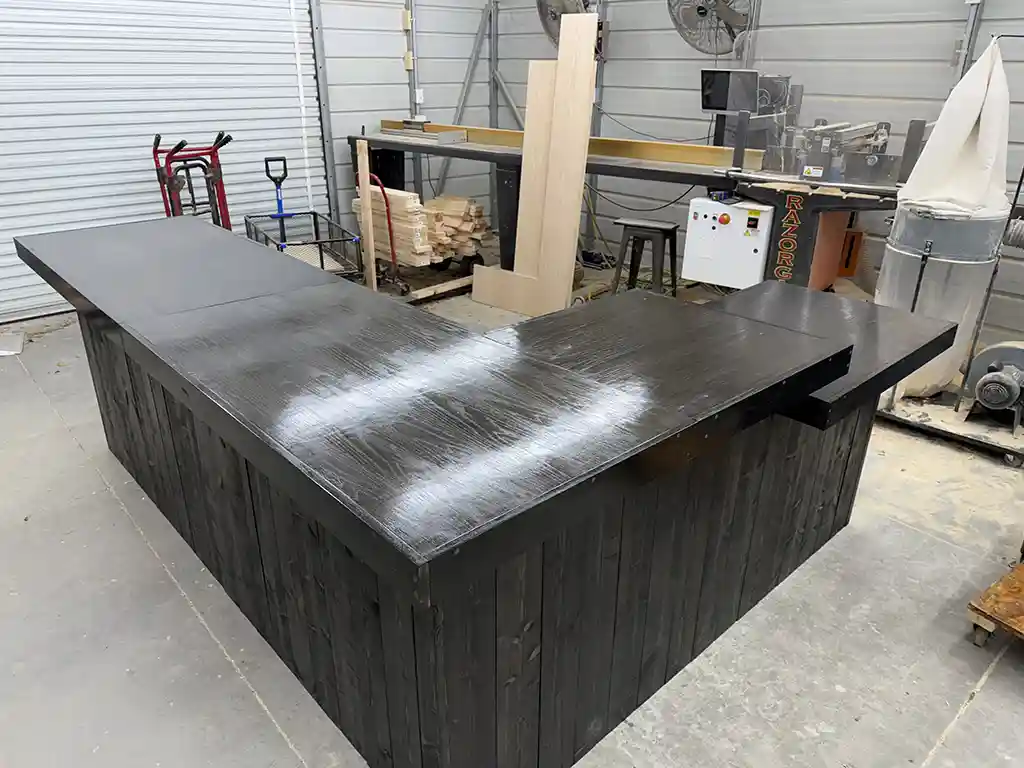 Providence Large Sales Counter - L Shape with ADA drop Ebony 2