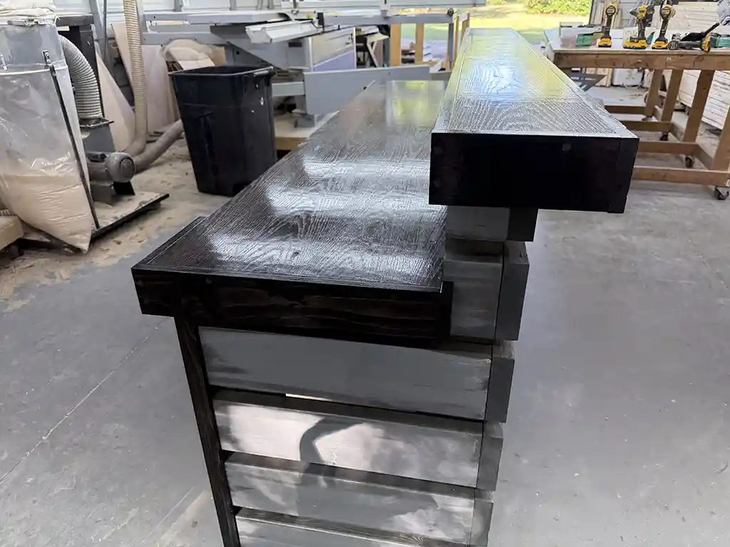Stormwash Ebony Pallet Hello Shabby 2 level Reception Desk 4 Stormwash Ebony Pallet Hello Shabby 2 level Reception Desk