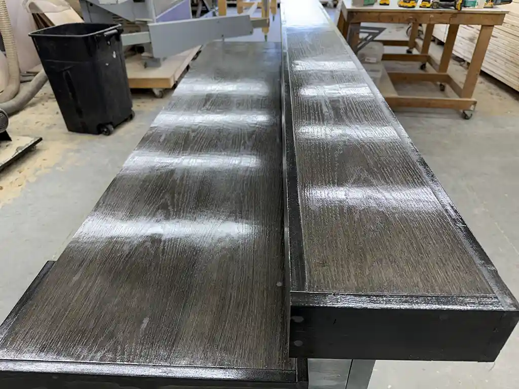 Stormwash Ebony Pallet Hello Shabby 2 level Reception Desk 5 Stormwash Ebony Pallet Hello Shabby 2 level Reception Desk
