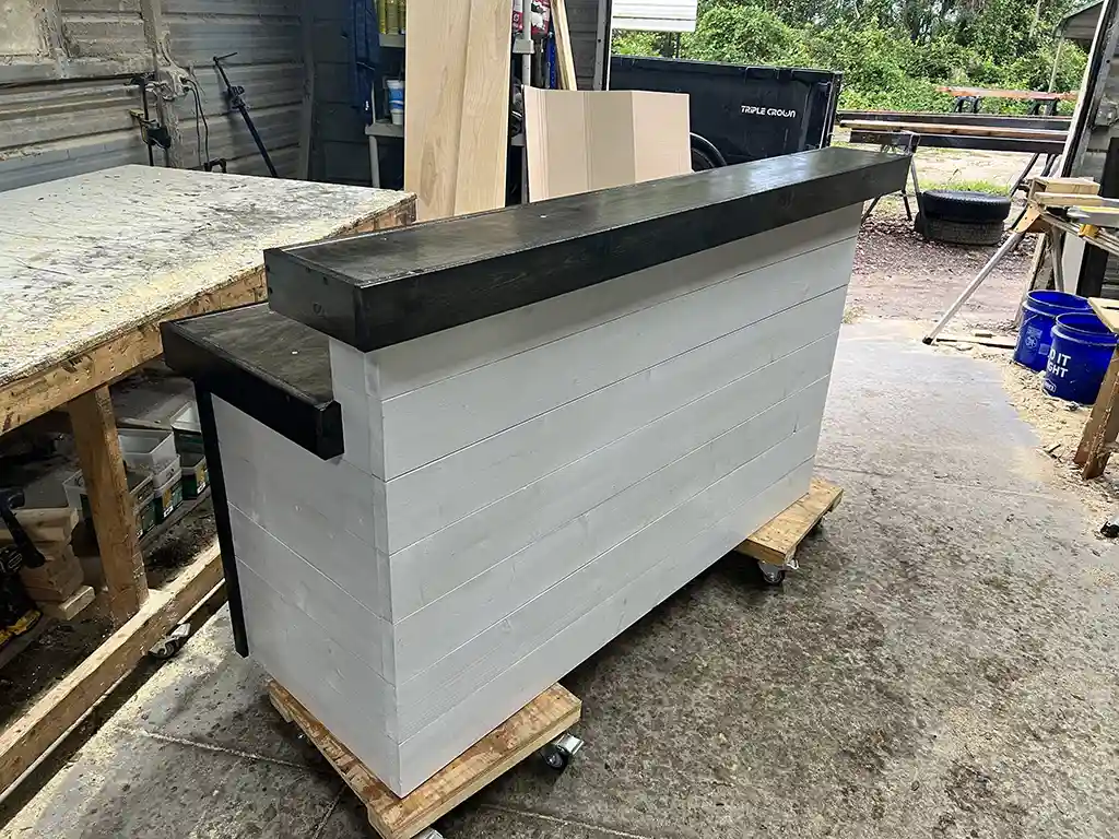 Hello Shabby 2 level Reception Desk Capewash Ebony colors 1 Hello Shabby 2 level Reception Desk Capewash Ebony colors