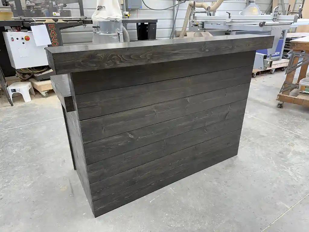 Hello Shabby 2 level Reception Desk Cinder color 1 Hello Shabby 2 level Reception Desk Cinder color