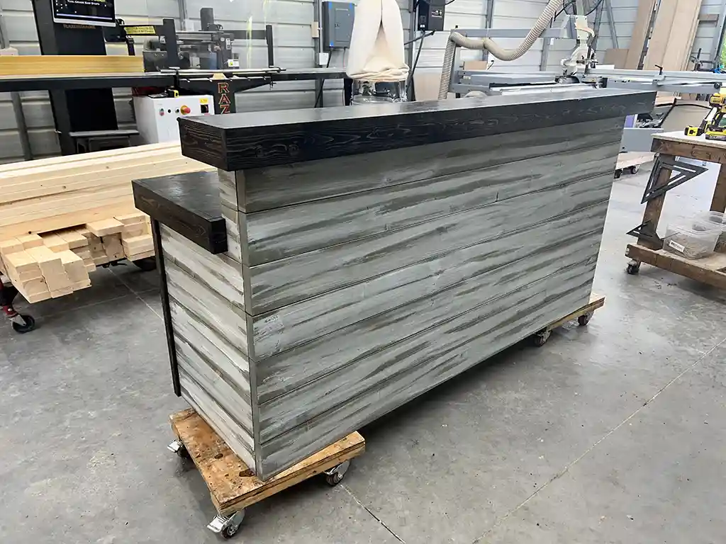 Hello Shabby 2 Level Reception Desk Stormwash Ebony colors 1 Hello Shabby 2 Level Reception Desk Stormwash Ebony colors