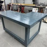 Metal Original L Shape Covered Patio Home Bar Rivers Run with casters 2nd shelf 1 Covered Patio Home Bar Rivers Run color with casters 2nd shelf