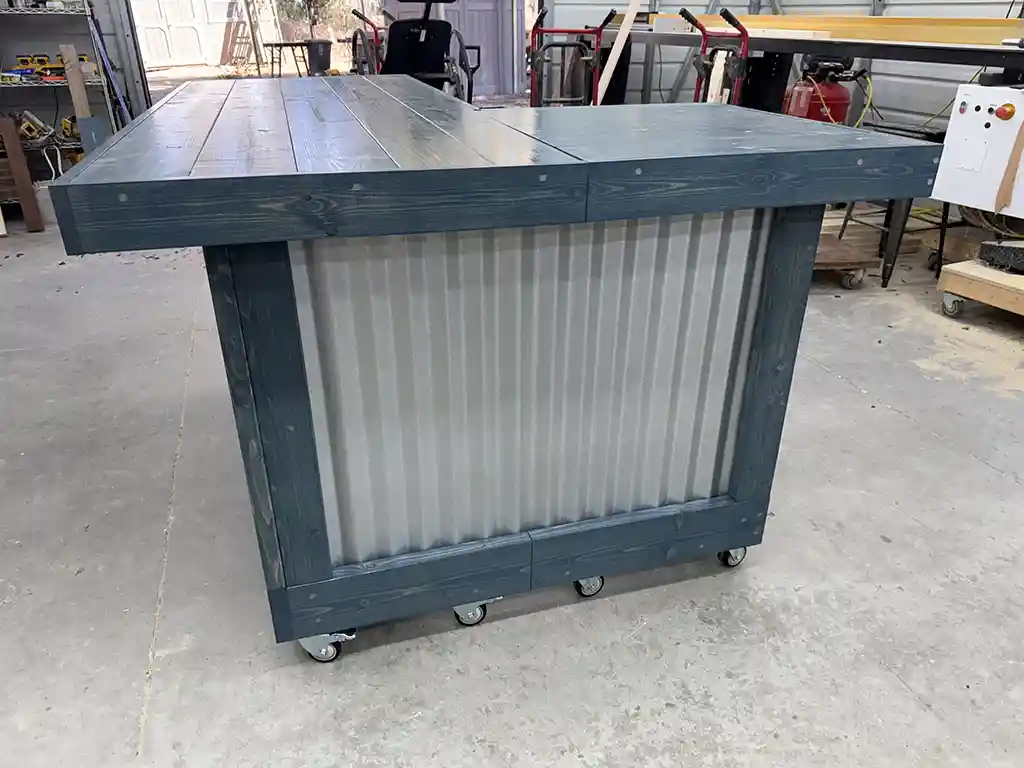 Metal Original L Shape Covered Patio Home Bar Rivers Run with casters 2nd shelf 3 Metal Original L Shape Covered Patio Home Bar Rivers Run color with casters 2nd shelf