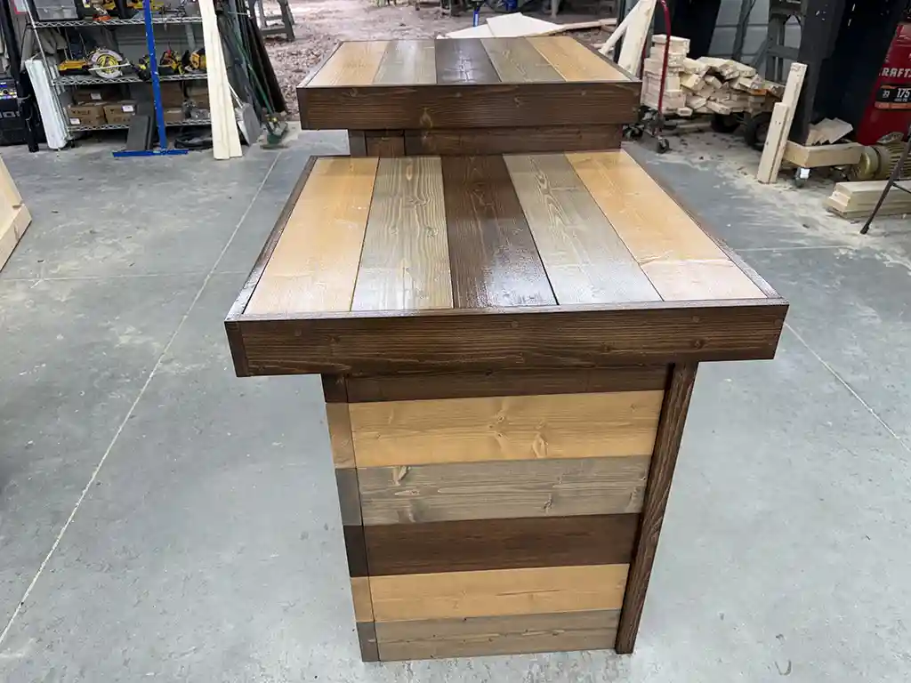 Plank Top Coffee Shop Sales Counter with ADA drop Maggie colors 3 Plank Top Coffee Shop Sales Counter with ADA drop Maggie colors