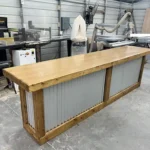 Golden Oak Metal Liberty Large Sales Counter 5 Golden Oak Metal Liberty Large Sales Counter