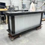 Mini Metal L Shape Covered Patio Home Bar Ebony 1