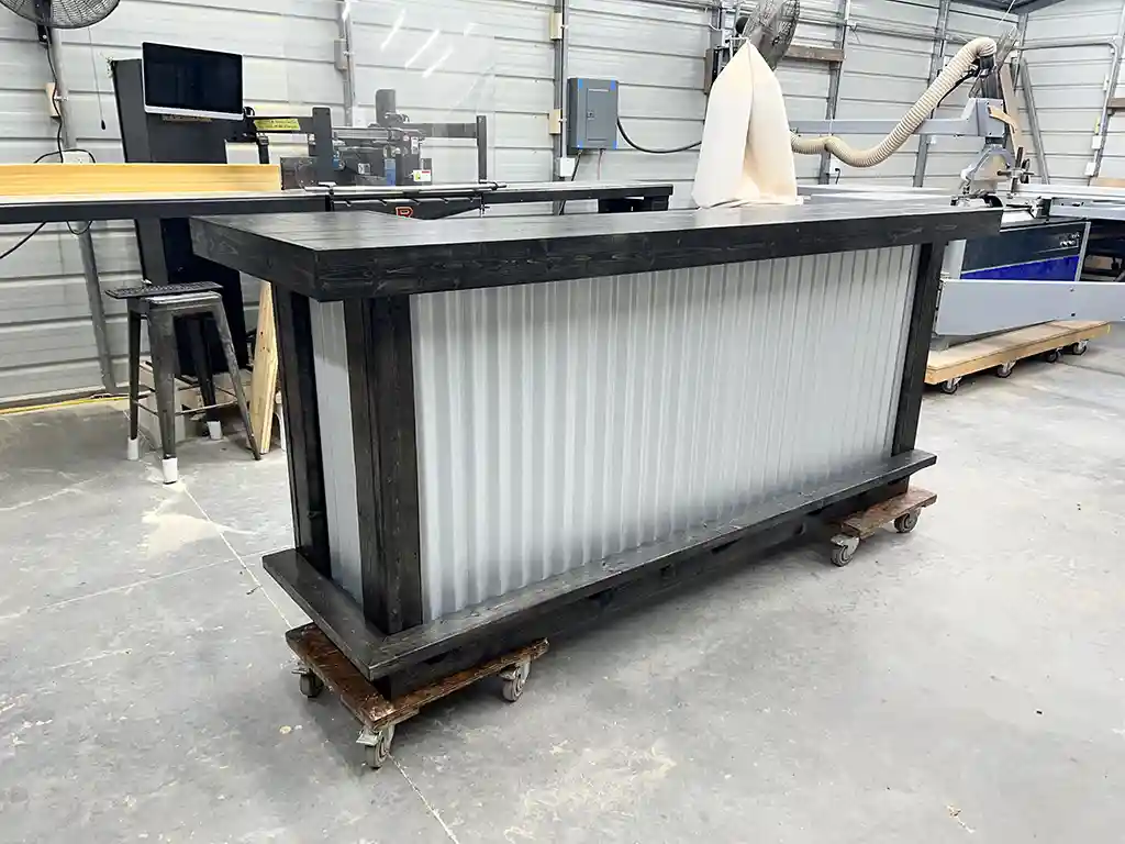 Mini Metal L Shape Covered Patio Home Bar Ebony 1