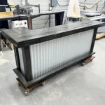 Mini Metal L Shape Covered Patio Home Bar Ebony 2