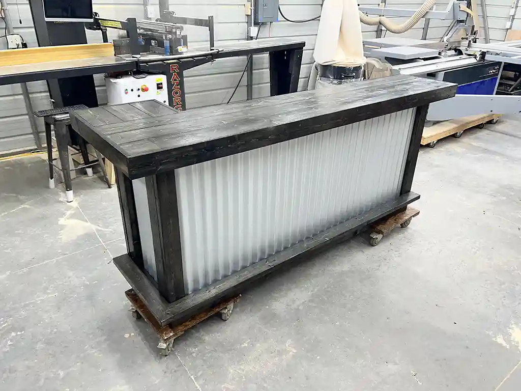 Mini Metal L Shape Covered Patio Home Bar Ebony 2