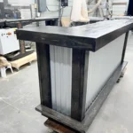 Mini Metal L Shape Covered Patio Home Bar Ebony 3