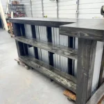 Mini Metal L Shape Covered Patio Home Bar Ebony 4