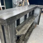 Mini Metal L Shape Covered Patio Home Bar Ebony 5