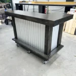 Mini Metal L Shape Indoor Home Bar Ebony 1