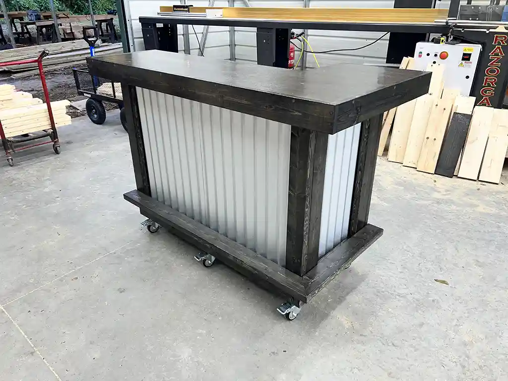 Mini Metal L Shape Indoor Home Bar Ebony 1