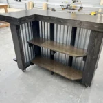 Mini Metal L Shape Indoor Home Bar Ebony 3