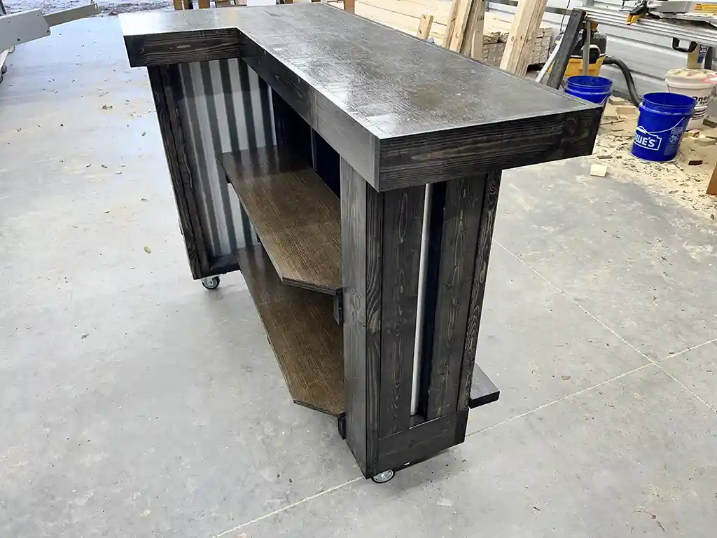 Mini Metal L Shape Indoor Home Bar Ebony 4