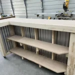 Unfinished Mini Metal L Shape Indoor Home Bar 6