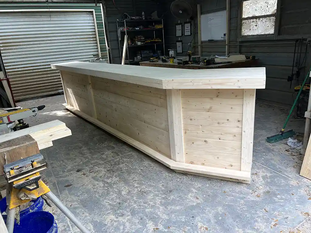 Angle L Shape Indoor Home Bar – Unfinished 1 Angle L Shape Indoor Home Bar – Unfinished, home decor