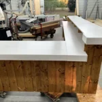 Golden White Aventura – 2 level L shape Large Sales Counter with ADA drop 2 Golden White Aventura - 2 level L shape Large Sales Counter with ADA drop, checkout counter, industrial counter