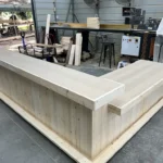 Unfinished Aventura 2 level L shape Large Sales Counter with ADA drop 1 Unfinished Aventura 2 level L shape Large Sales Counter with ADA drop, checkout counter, industrial counter