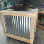 Hostess Station Metal Outdoor- Solid wood & corrugated metal mobile stand 5 Hostess Station Metal Outdoor- Solid wood & corrugated metal mobile stand 5
