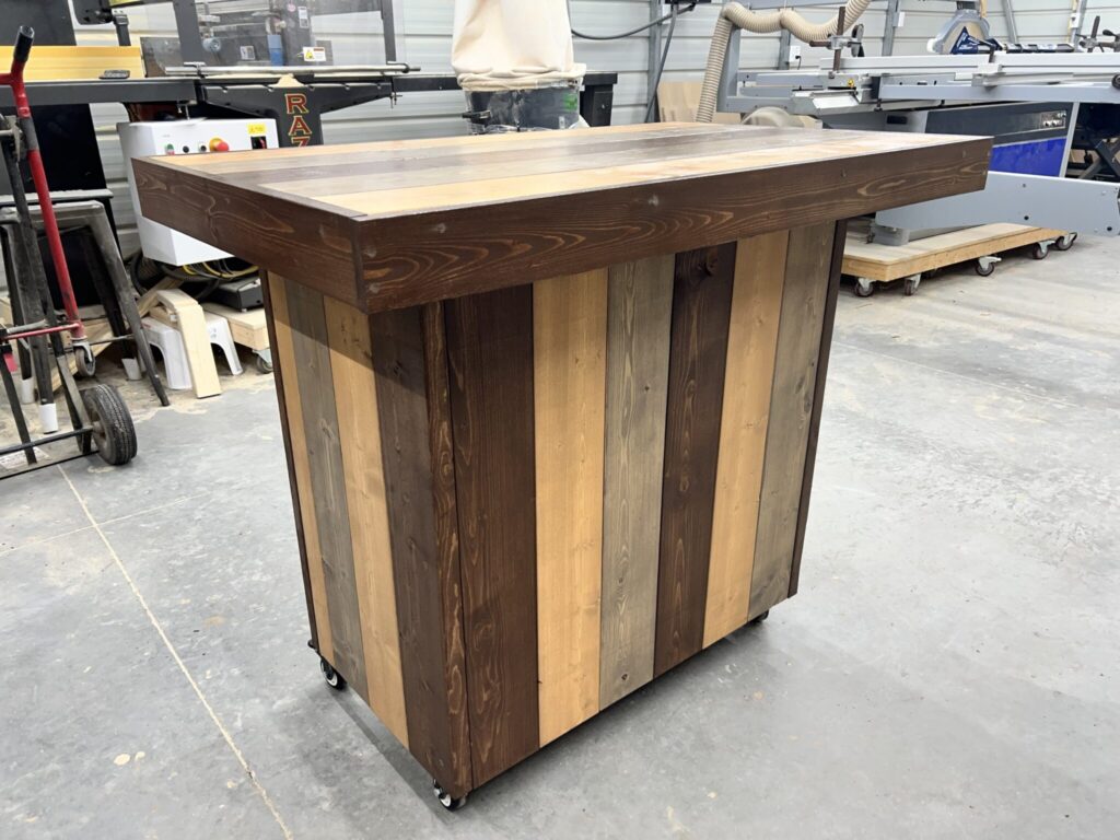 img_5922 Plank Top Bar Cart - Solid wood mobile cart