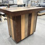 img_5922 Plank Top Bar Cart - Solid wood mobile cart