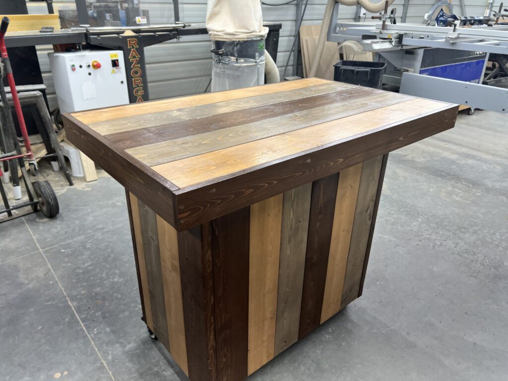 img_5923 Plank Top Bar Cart - Solid wood mobile cart