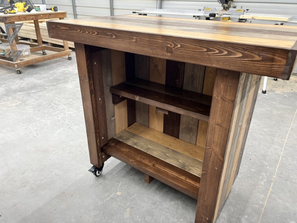 img_5925 Plank Top Bar Cart - Solid wood mobile cart