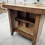 img_5925 Plank Top Bar Cart - Solid wood mobile cart