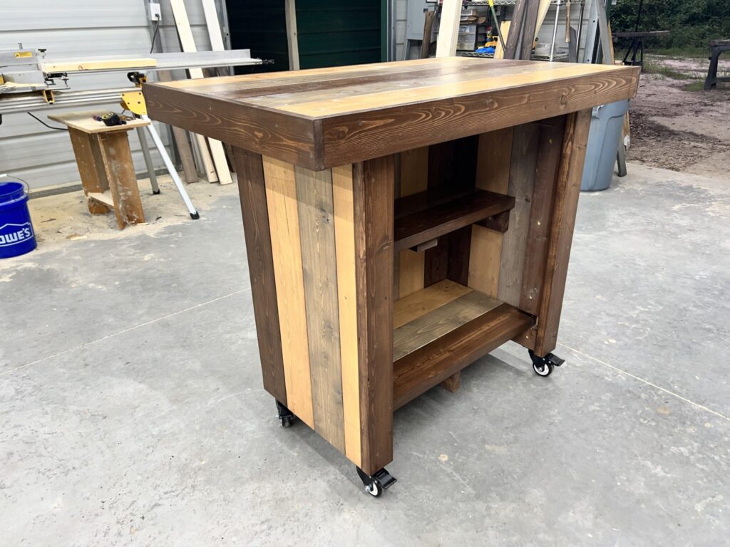 img_5928 Plank Top Bar Cart - Solid wood mobile cart